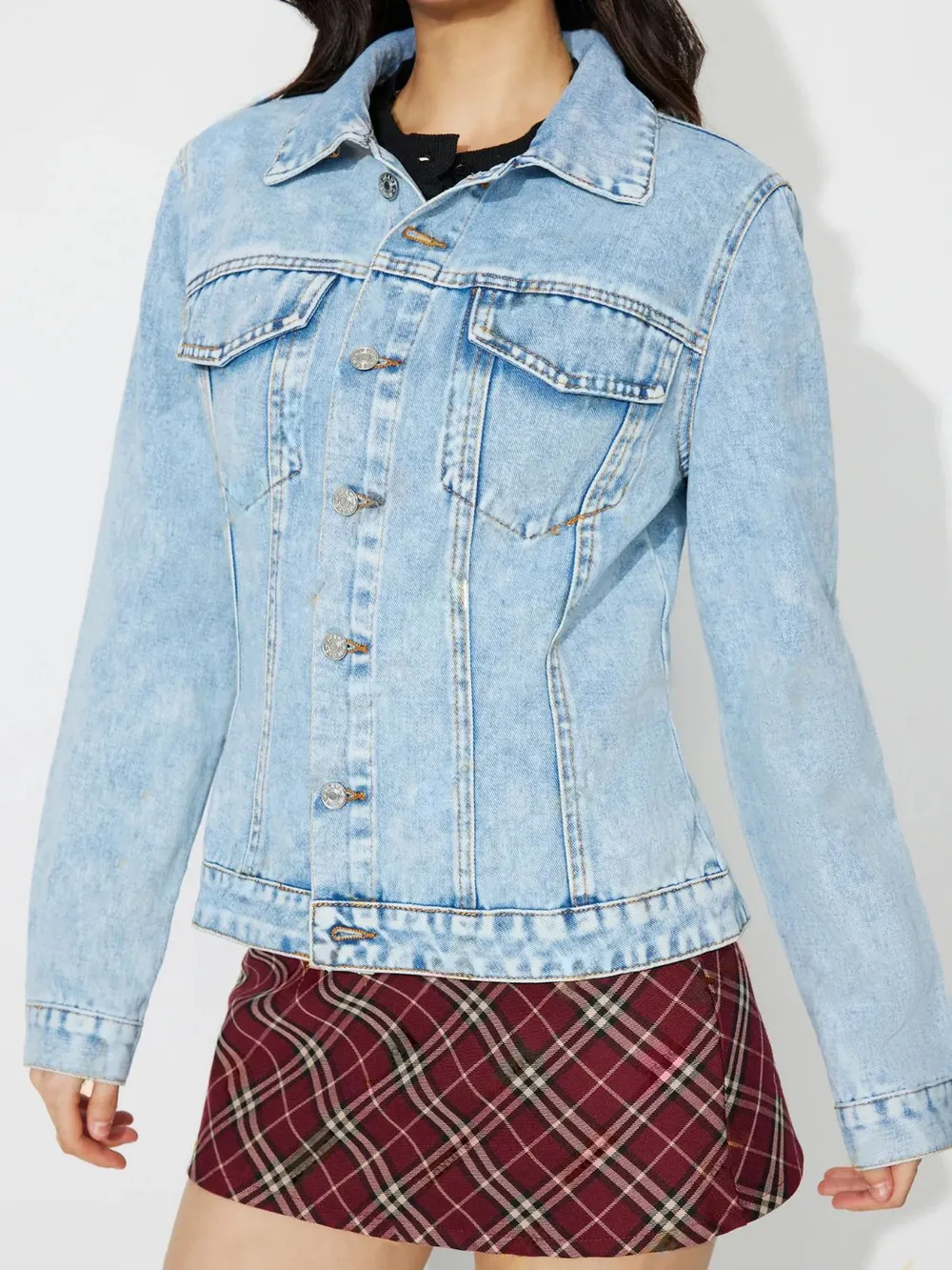 Fashionable Casual Loose Denim Jacket for Women | Trendy Girl Style 4
