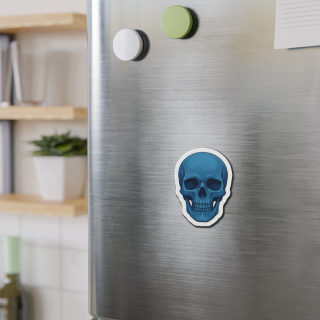 Blue Skull Die-Cut Magnet 8
