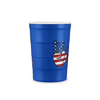 American peace sign recyclable steel cup 12