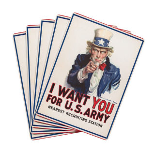 Uncle Sam Poster Poker Playing Cards | Vintage WWI Recruitment Design 4