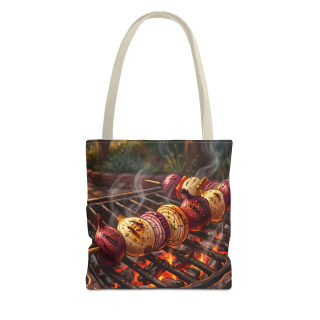 Grilled Vegetable Kabob Tote Bag | BBQ Skewers, Summer Cookout Market Tote 10