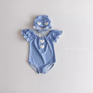 Checkered one-piece swimsuit 4