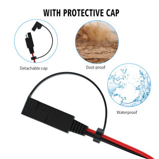 SAE to O-Type Terminal Extension Cable | Photovoltaic Solar Panel Power Cord, 1.4m 3