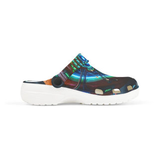 Neon Skull Pattern Kid's Clogs 13