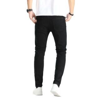 Ripped Skinny Men's Jeans with Patches | Elastic Trendy Denim Pants 5