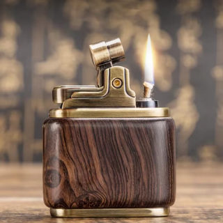 Zorro Wooden Kerosene Lighter, Push-Button Ignition 3