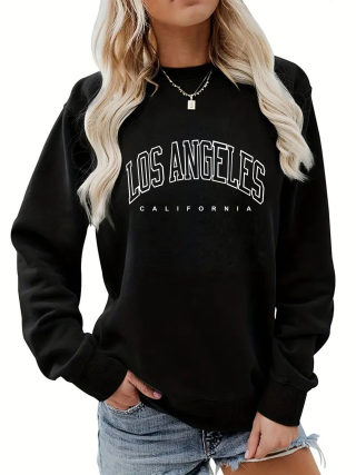 Round Neck Letter Print Hoodie | Mid-Length Lantern Sleeve 6
