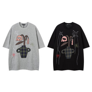 Cartoon Print Casual Round Neck T-Shirt 5