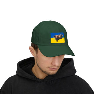 Grill Skewers on Blue Yellow Flag Dad Cap | BBQ Ukraine Baseball Hat 49