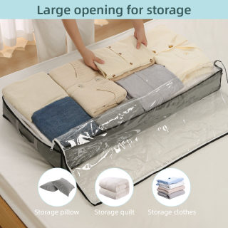 Under-Bed Storage Bag | Foldable Comforter & Clothing Organizer, 75L/40L 2