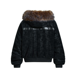 Wool Collar Padded Jacket | Plush Leather Style 3