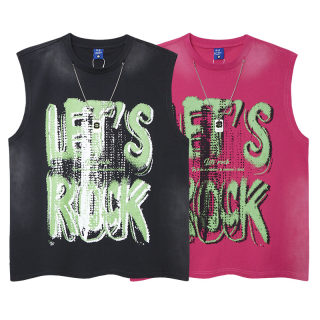 Street Style Letter Print Chain Vest for Men | Loose Sleeveless Top 5