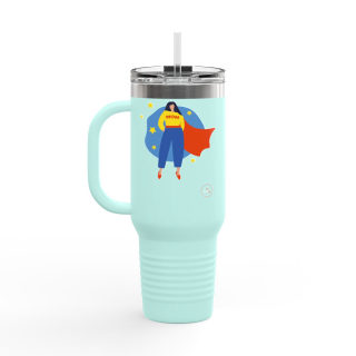 Super Mom comic burst insulated travel mug 30