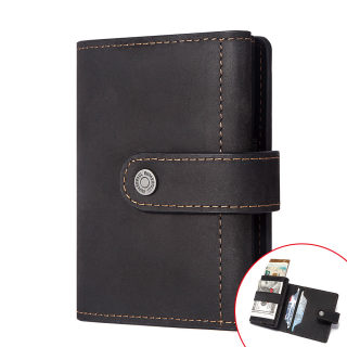 Metal Coin Purse & Leather Card Case | ID Sleeve Credit Card Holder