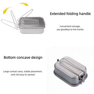 Titanium Lunch Box with Folding Handle | Leak-Proof for Camping & Hiking 4