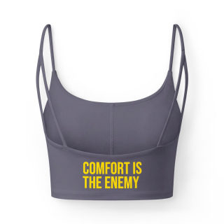 Blue and Orange Skulls Comfort Is The Enemy Bra | Crop Top Fitness 3