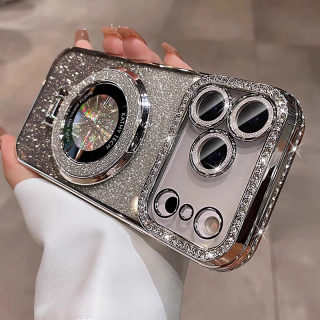 Phone holder case — crystal glitter magnetic mount for iPhone 17 Pro Max 3