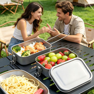 Titanium Lunch Box with Folding Handle | Leak-Proof for Camping & Hiking 6