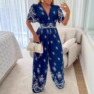 Flutter Sleeve V-Neck Wide Leg Jumpsuit | Ankle-Length 4