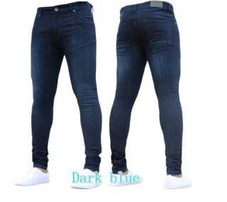 Slim Fit Elastic Denim Men's Trousers | Skinny Ankle-Length Black Jeans 6