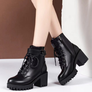 Lace-Up Round Toe Martin Boots for Women | Thick Sole British Style 2