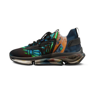 Green Orb Abstract Mesh Sneakers | Athletic Shoes 11