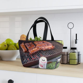 Grilled Ribs Lunch Bag | BBQ Pit Barbecue Design 10