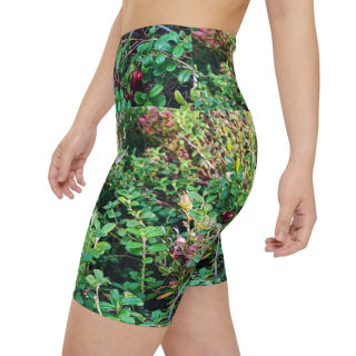 Wild Cranberry Bush Women's Workout Shorts | Nature Botanical Print 5