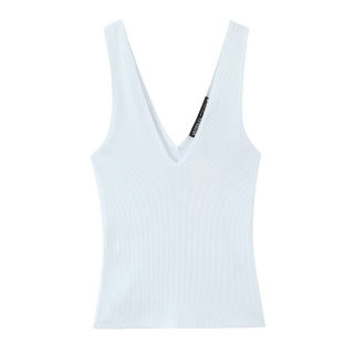Elegant V-Neck Ribbed Sleeveless Top | Women's 6
