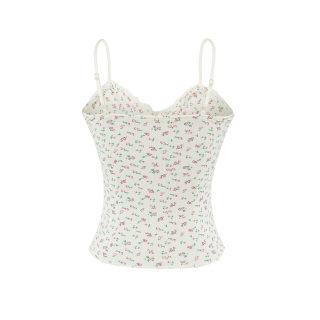 V-Neck Floral Lace Camisole | Summer Ruffled Bodycon Top 4
