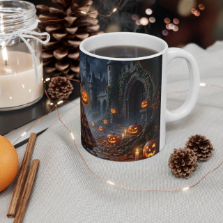 Victorian Pumpkin Lady Mug | Halloween Jack-o'-Lantern Ceramic Mug 9