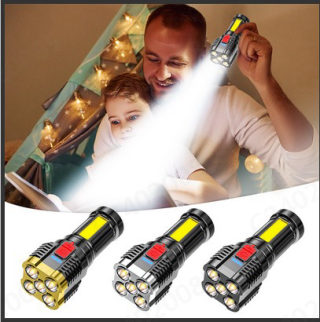 5-LED Rechargeable Work Flashlight with Side Light, USB Charging 2