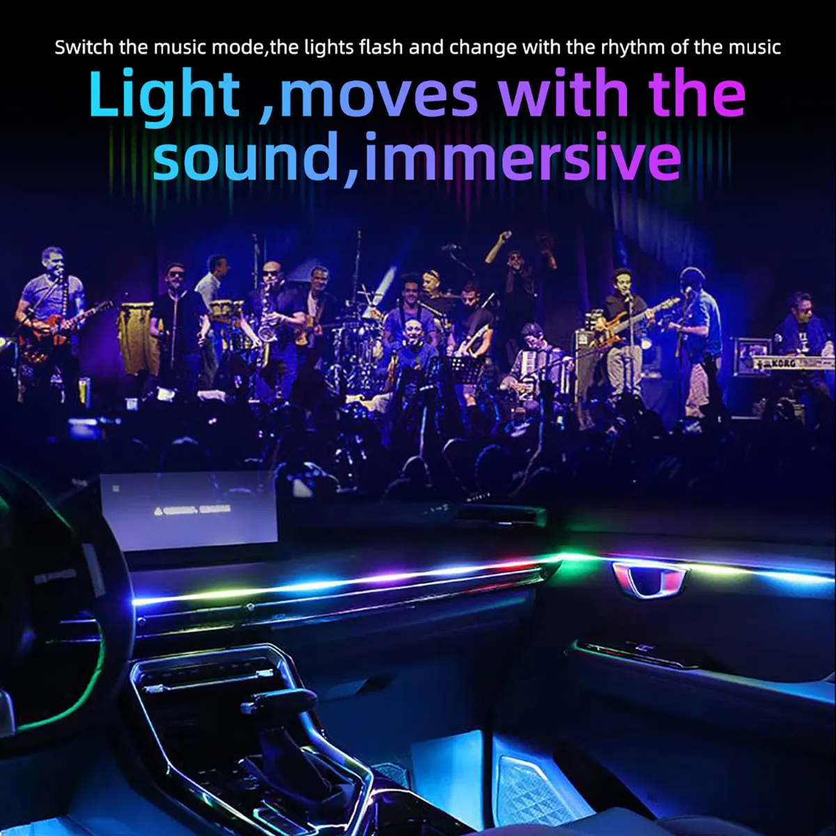 10-in-1 Car LED Acrylic Ambient Light Strip | RGB App/Remote Control 2