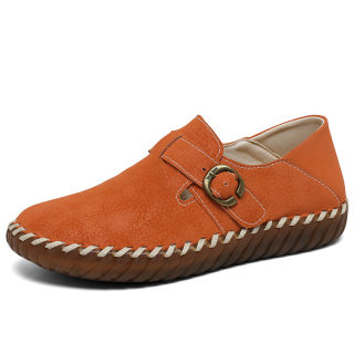 Soft Cowhide Leather Slip-On Shoes | British Style Women's