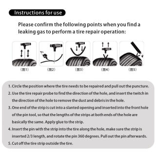 Car Tire Repair Tool Set with Vacuum Seal Strips 3