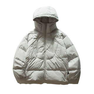 White Duck Down Hooded Parka | Men's Loose Fit Winter Jacket