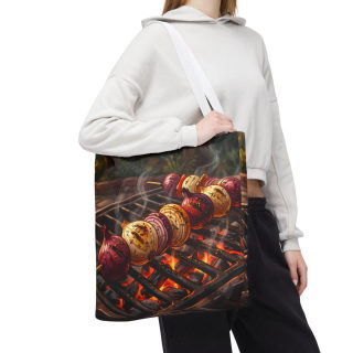 Grilled Vegetable Kabob Tote Bag | BBQ Skewers, Summer Cookout Market Tote 98