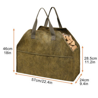 Thick Canvas Firewood Tote Bag | Large Capacity Log Carrier