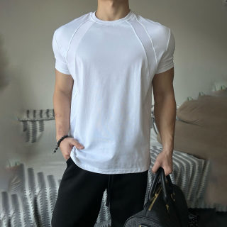 Summer Ribbed Splicing Slim Fit T-Shirt | Casual Solid Color 3