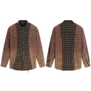 Color Block Brushed Patchwork Pocket Shirt | Japanese Retro 5