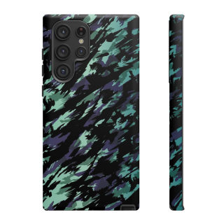 Teal Black Abstract Camo Phone Case 55