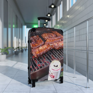 BBQ Ribs Grill Photo Suitcase | Travel Luggage with Barbecue Design 8