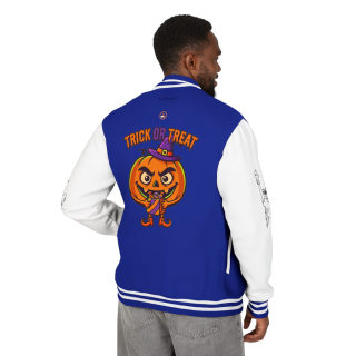 Trick or Treat Jack-o'-Lantern Letterman Jacket | Halloween Varsity Jacket 77