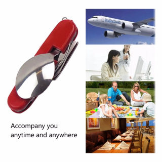 Outdoor 4-in-1 Folding Cutlery Set | Stainless Steel Spoon, Fork, Knife, Bottle Opener 3