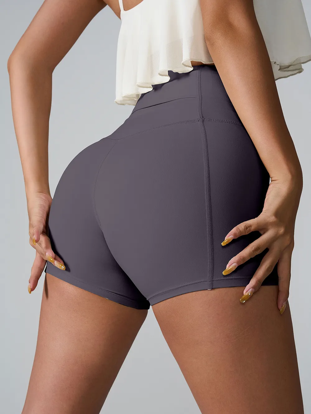 High Waist Active Shorts | Pocketed Stretch 3