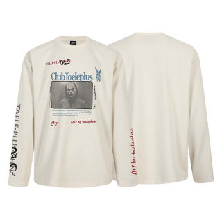 Letter Pattern Round Neck Long Sleeve T-Shirt | American Retro 5