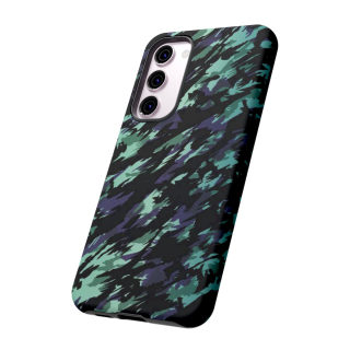 Teal Black Abstract Camo Phone Case 108