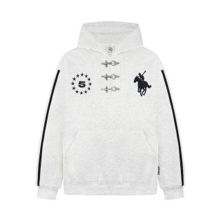 Snap Button Embroidered Webbing Hoodie | Unisex Casual Loose Fit 2