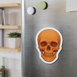 Orange Skull Die-Cut Magnet | Halloween Skull Refrigerator Magnet 11