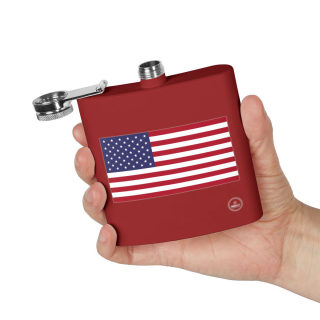 American flag flask, stainless steel 6oz 30